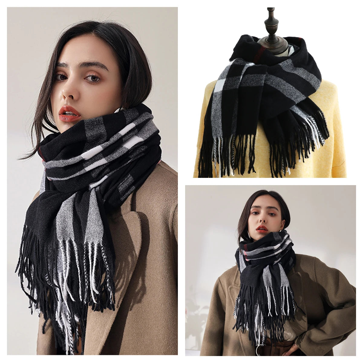 Classic Plaid Blanket Scarf