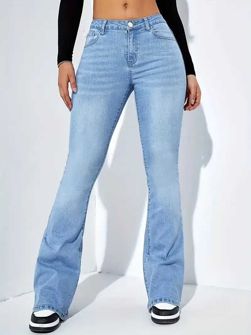 High Waist Bell-Bottom Jeans