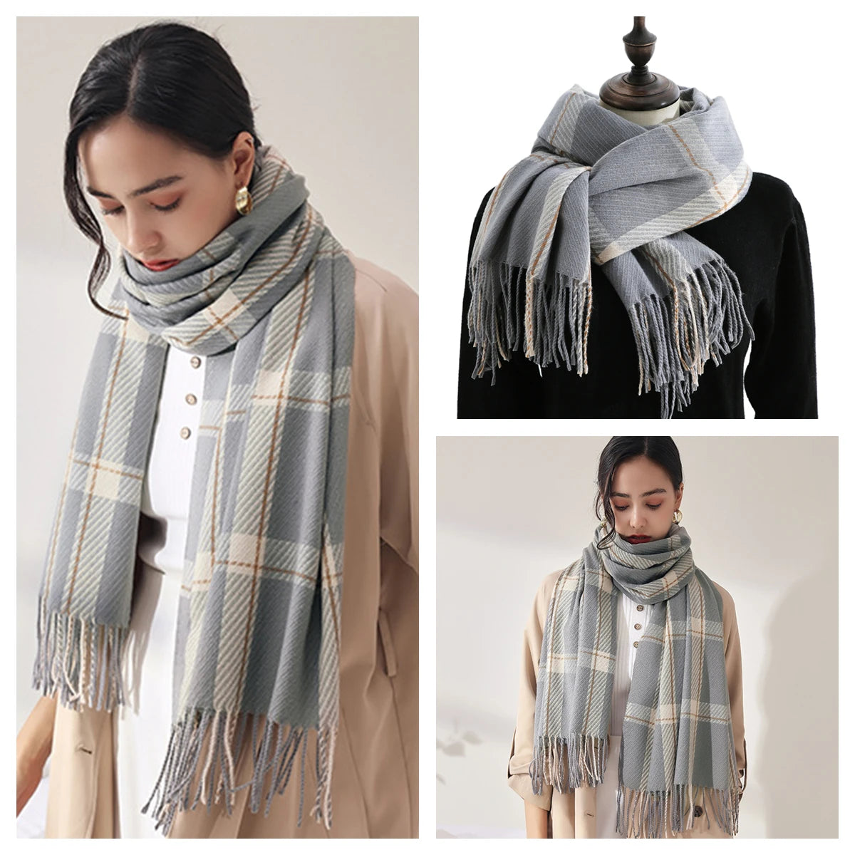 Classic Plaid Blanket Scarf