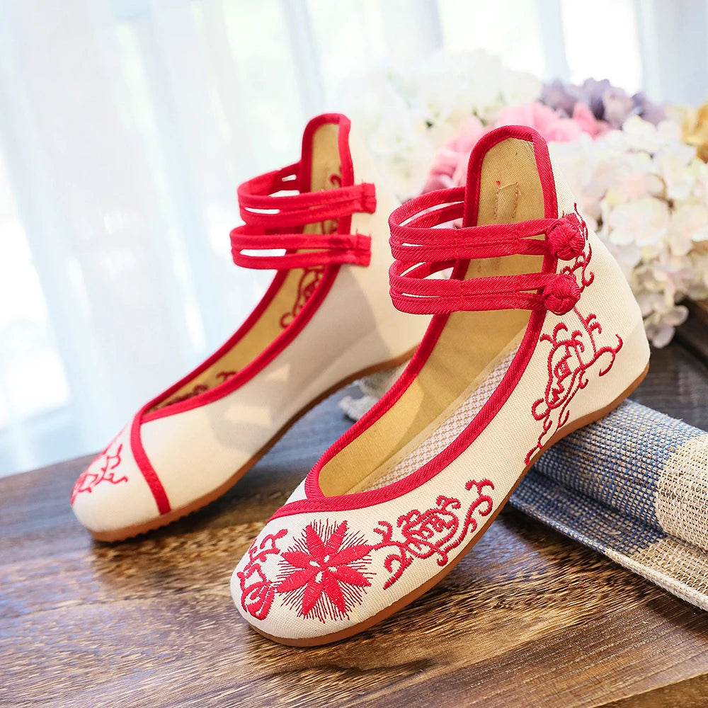 Sunflower Embroidered Ballet Flats