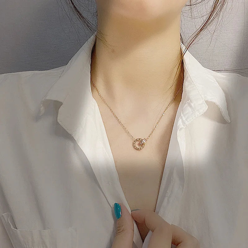 Roman Numeral Crystal Necklace