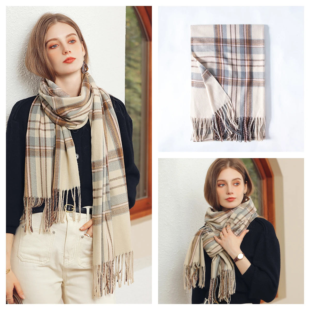 Classic Plaid Blanket Scarf