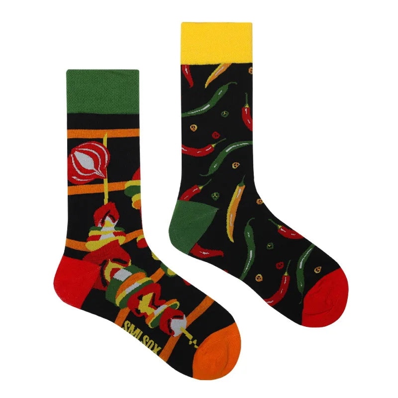 Fruit Print Crew Socks