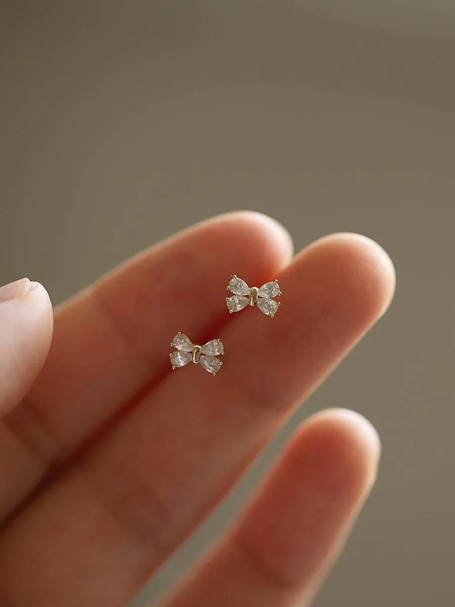 Shiny Zircon Square Studs