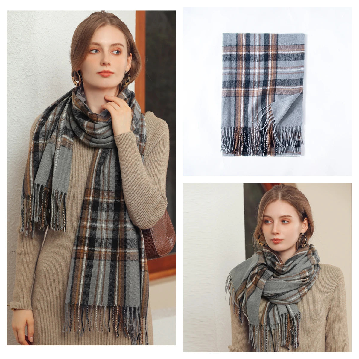 Classic Plaid Blanket Scarf