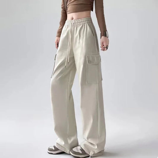 Pocketed Wide-Leg Cargo Pants
