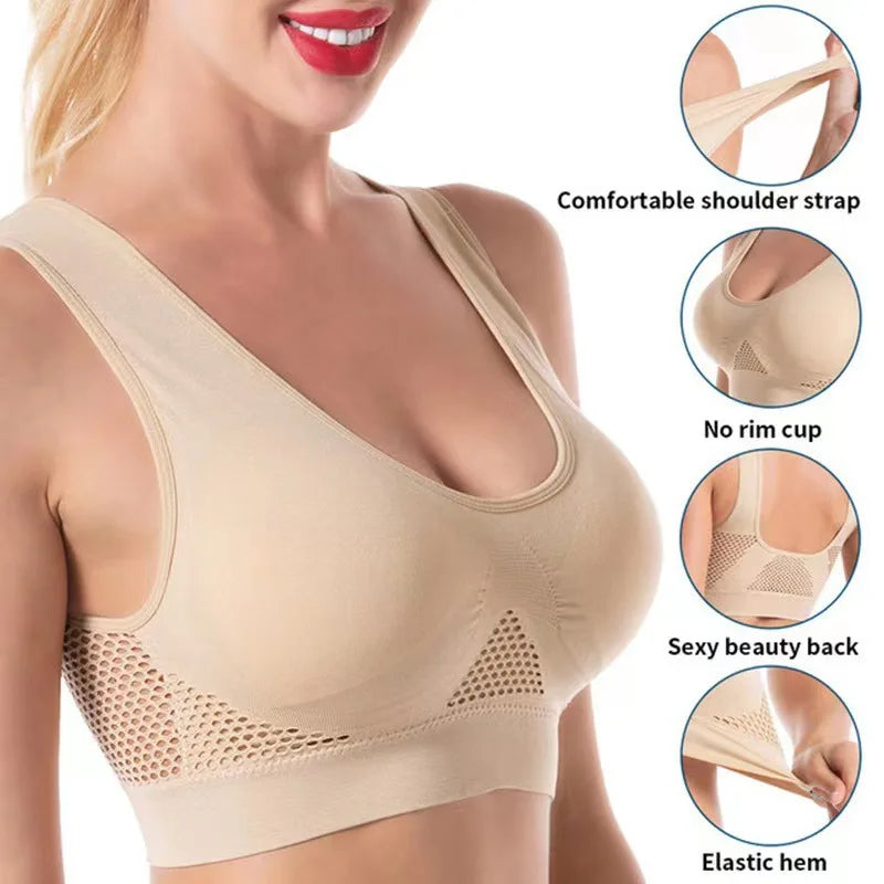 Hollow-Back Seamless Sports Bra