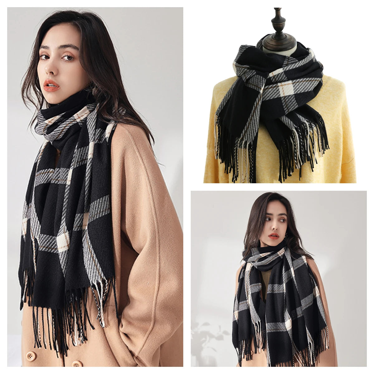 Classic Plaid Blanket Scarf