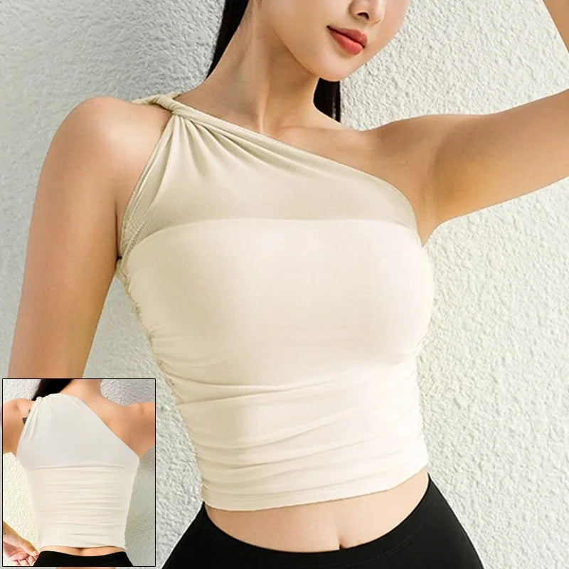 One-Shoulder Wireless Sports Bra